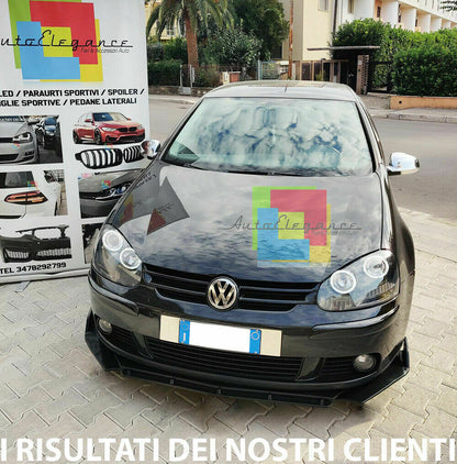 0227 VW GOLF 5 V SPLITTER PARAURTI ANTERIORE NERO LUCIDO LOOK RS AUTOELEGANCERICAMBI