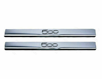 CROMATURA BATTITACCO PORTE FIAT 500C 2007-2015 ACCIAIO INOX ADESIVO 0032 AUTOELEGANCERICAMBI