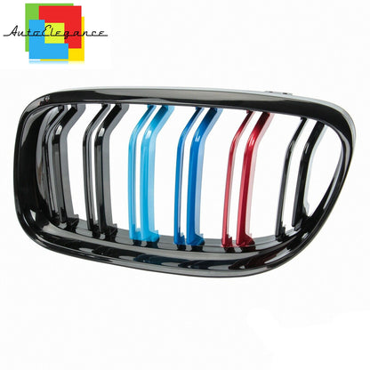 MUSTACHE GRILLE 3 SERIES E90 E91 2008 - 2012 M LOOK 3 COLORS DOUBLE KIDNEY GLOSSY BLACK NEWS