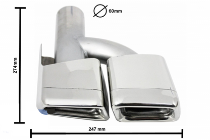 Paraurti posteriore adatto per MERCEDES W221 Classe S (2005-2010) Design con terminali di scarico