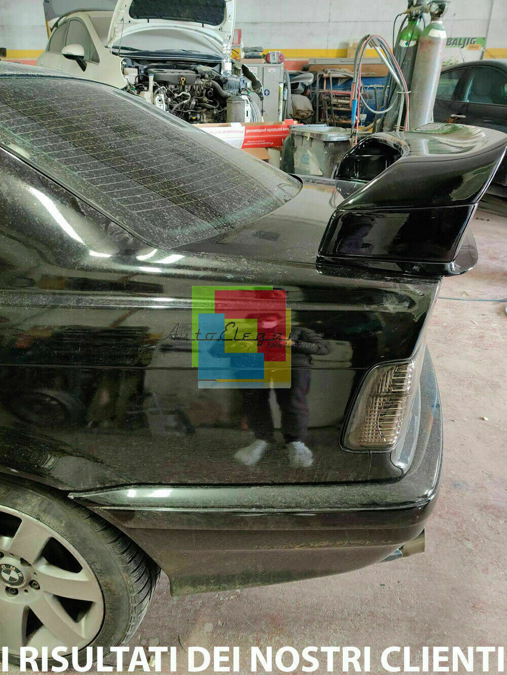 REAR TUNING SPOILER HOOD BMW 3 SERIES E36 SEDAN COUPE GLOSSY BLACK .-