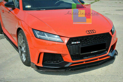 0217 AUDI TT FV 2015+ SPLITTER PARAURTI ANTERIORE NERO LUCIDO LOOK RS AUTOELEGANCERICAMBI