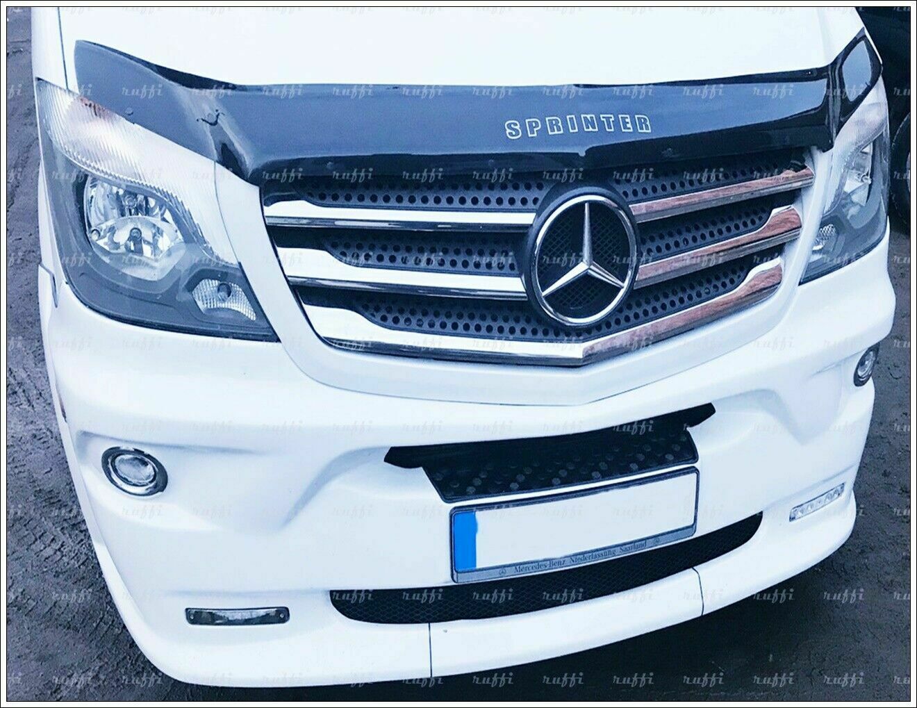CROMATURA GRIGLIA FRONTALE 5PZ MERCEDES SPRINTER W906 13-18 INOX ADESIVO 0032 AUTOELEGANCERICAMBI