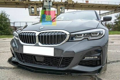 0178 BMW SERIE 3 G20 G21 SPLITTER PARAURTI ANTERIORE NERO LUCIDO LOOK RS AUTOELEGANCERICAMBI