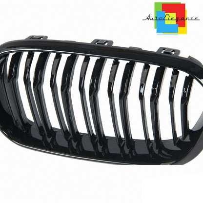 FRONT MUSTACHE GRILLE 1 SERIES F20 F21 2015+ M LOOK GLOSSY BLACK DOUBLE KIDNEY NEWS