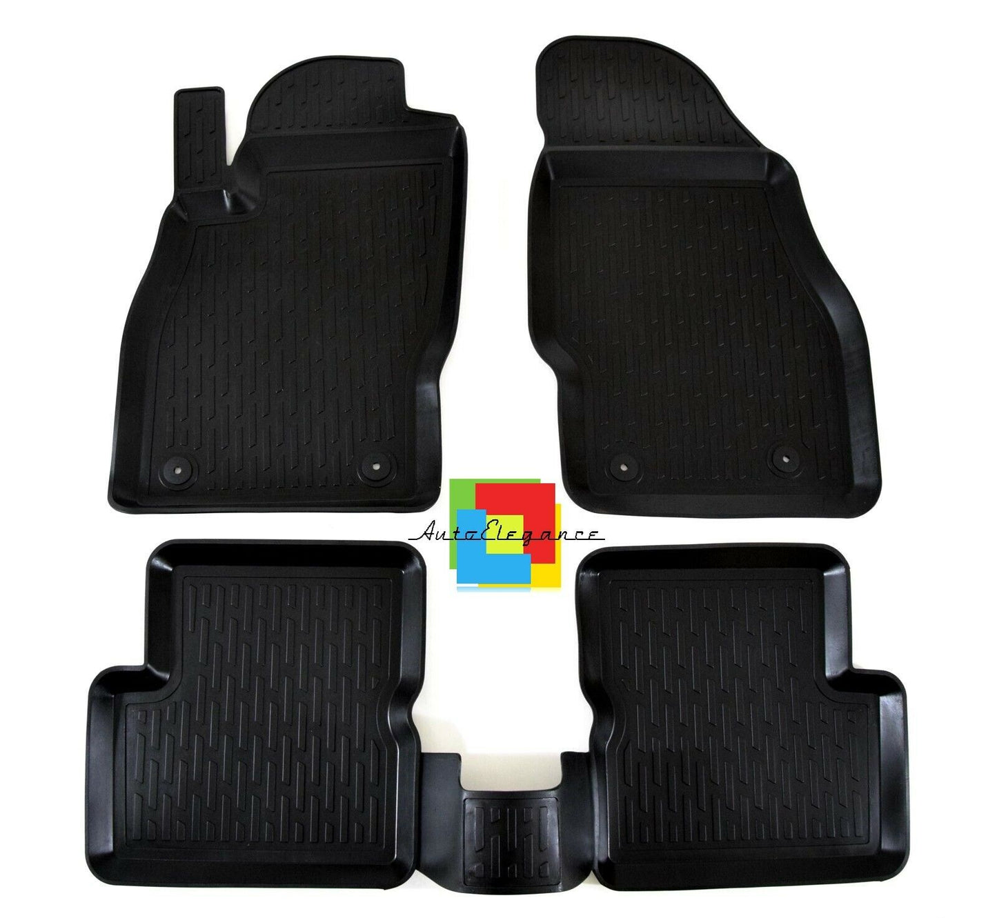 SET OF CAR INTERIOR RUBBER MATS MADE TO MEASURE OPEL CORSA D 2006-2014 0032
