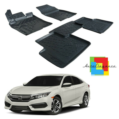CUSTOM RUBBER CAR INTERIOR MATS SET HONDA CIVIC 2016+ 0032