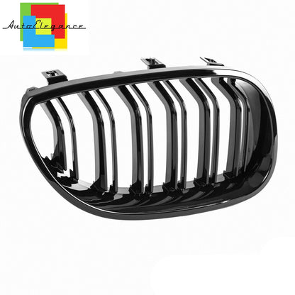 FRONT MUSTACHE GRILLE 5 SERIES E60 E61 M5 2001-2010 GLOSS BLACK LOOK DOUBLE KIDNEY NEWS