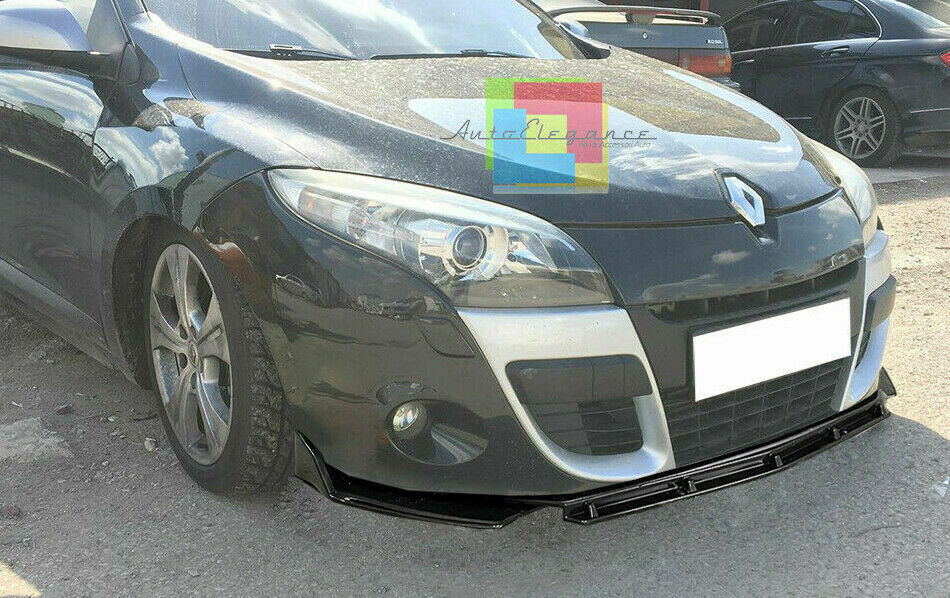 0101 RENAULT MEGANE III SPLITTER PARAURTI ANTERIORE NERO LUCIDO LOOK RS AUTOELEGANCERICAMBI