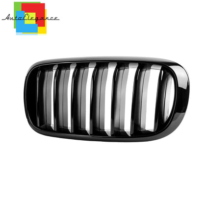 GRIGLIA BAFFI ANTERIORI X5 F15 X6 F16 LOOK NERO LUCIDO SINGOLA FASCIA NEWS