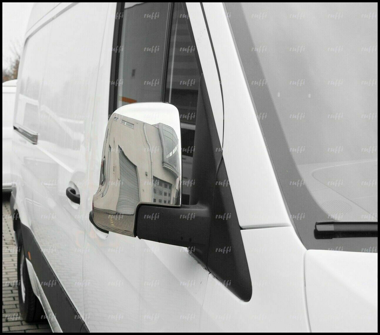 CROMATURA SPECCHIETTI LATERALI MERCEDES SPRINTER W907 2018+ INOX ADESIVO 0032 AUTOELEGANCERICAMBI