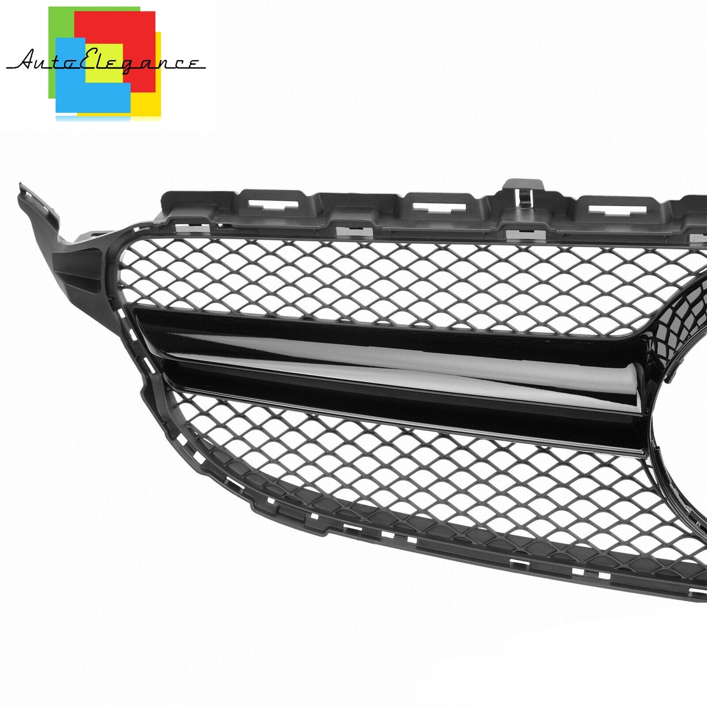 GRILLE C CLASS W205 S205 GLOSS BLACK AMG LOOK HONEYCOMB NEWS