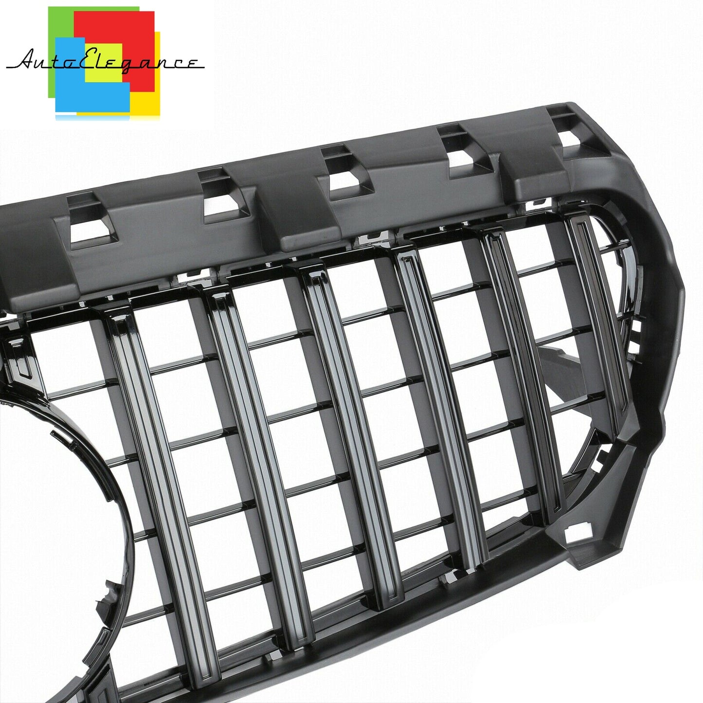 FRONT GRILLE CLA C117 A117 W117 GT LOOK GLOSSY BLACK TOTAL BLACK NEWS
