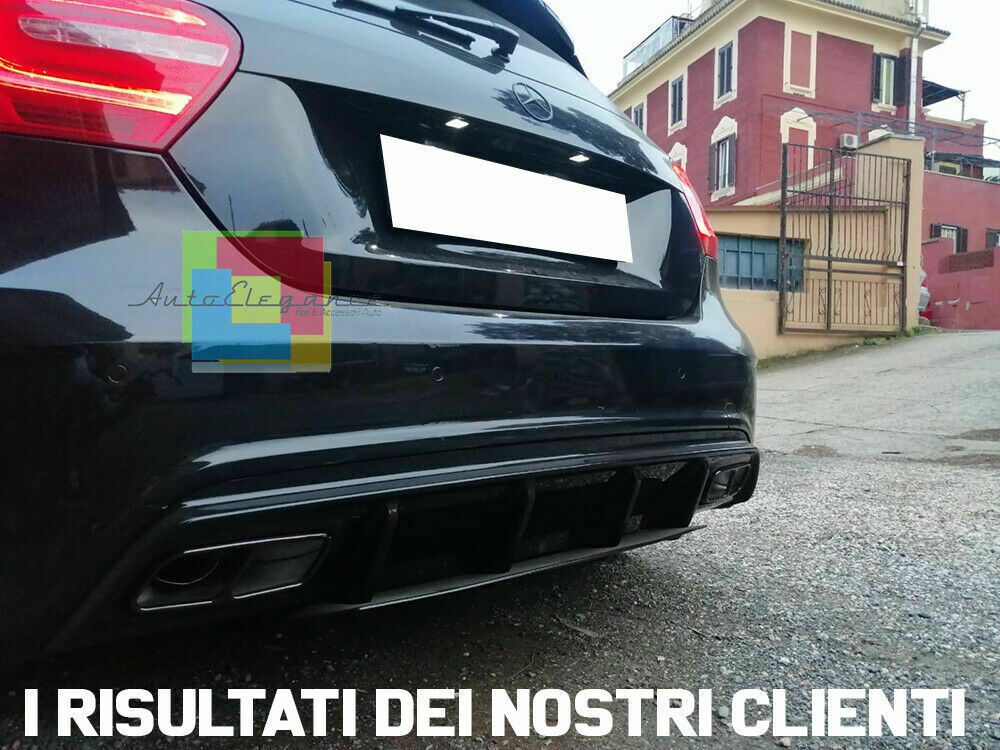 MERCEDES A W176 2012+ DIFFUSORE SOTTO PARAURTI + TERMINALI CROMATI AMG A45
