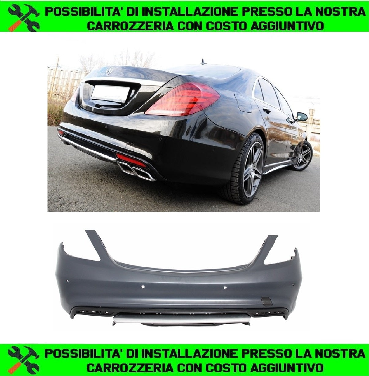 REAR BUMPER MERCEDES S CLASS W222 DESIGN S65 FROM 2013 ONWARDS 