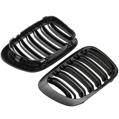 BMW 3 SERIES E46 COUPE CABRIO 98-03 FRONT GRILLES GLOSS BLACK