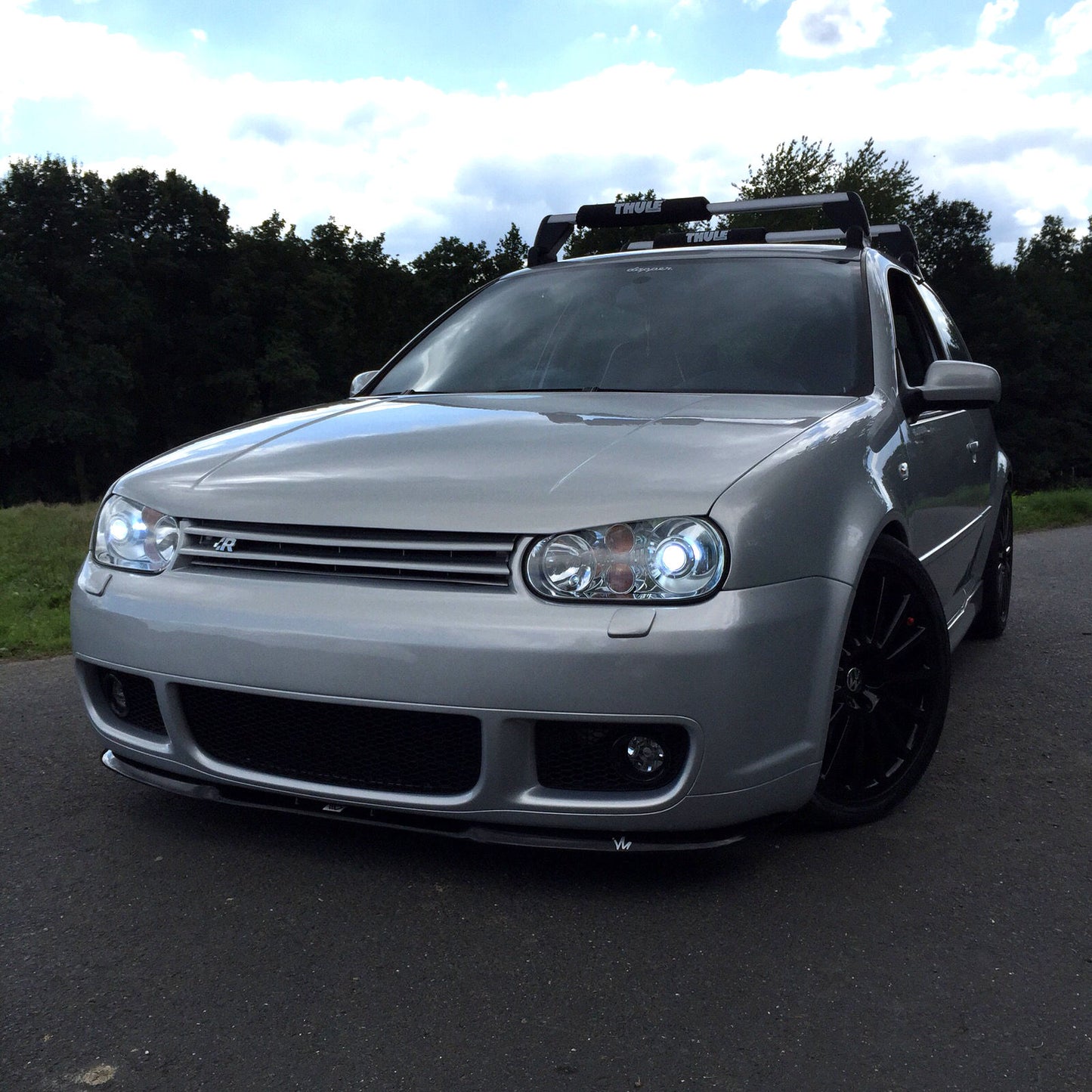 VW GOLF 4 IV R32 1998+ FRONT BUMPER SPLITTER ABS MATT BLACK