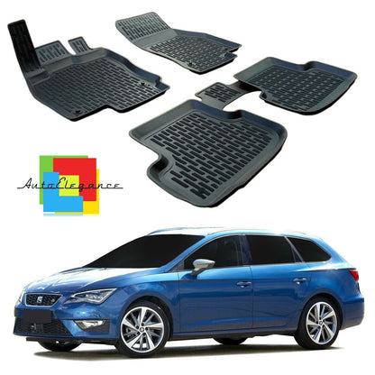 SET OF CUSTOM RUBBER CAR INTERIOR MATS SEAT LEON 3 2013-2020 0032