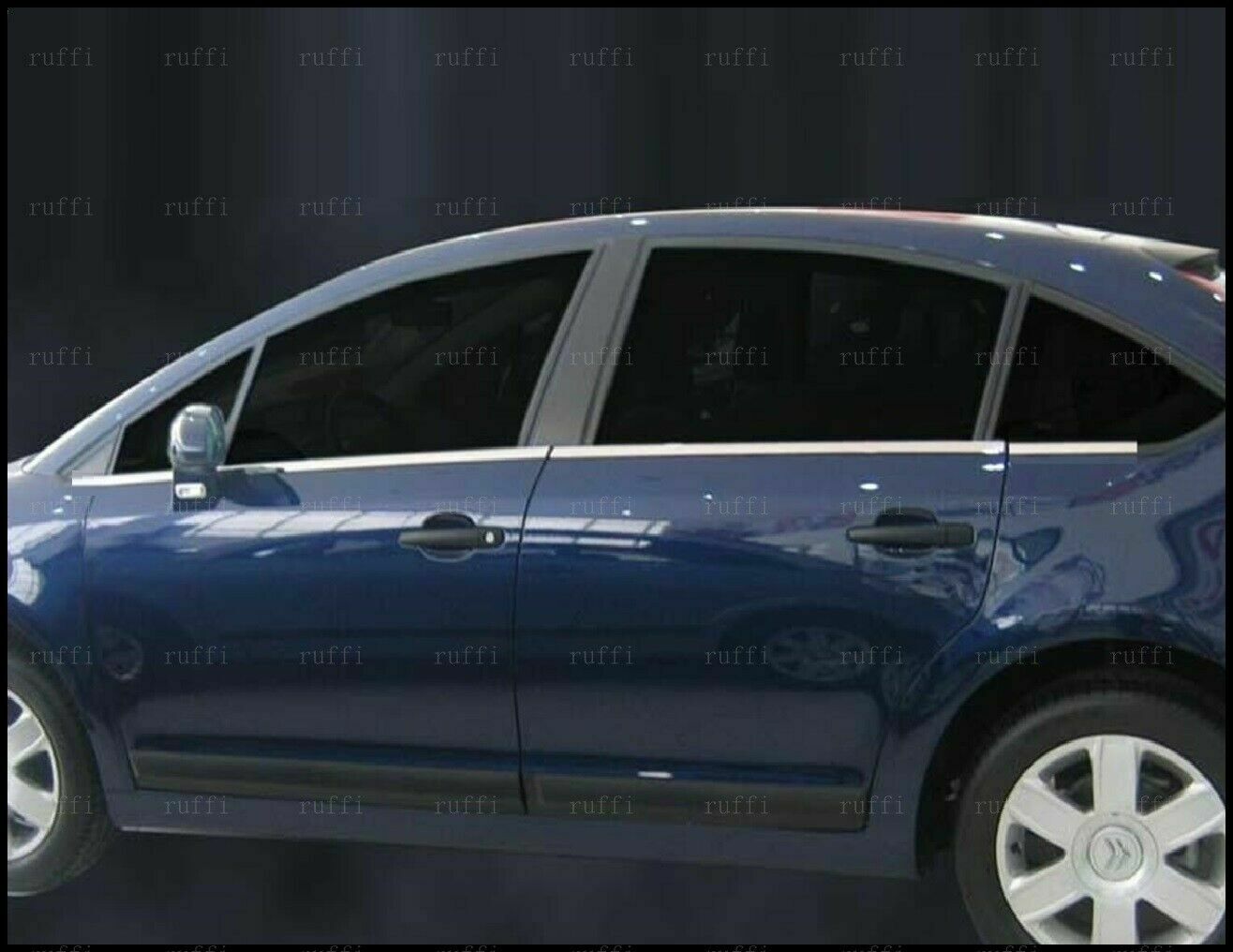 CROMATURA CORNICI FINESTRINI 8PZ CITROEN C4 MK1 2004-2010 INOX ADESIVO 0032 AUTOELEGANCERICAMBI