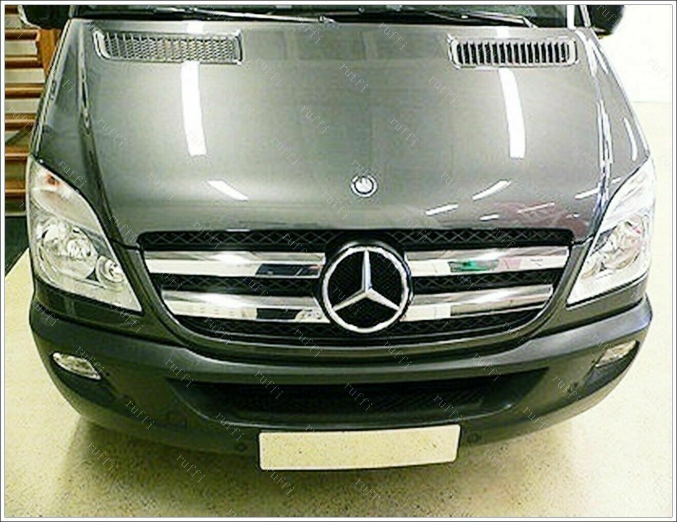 CROMATURA GRIGLIA FRONTALE 4PZ MERCEDES SPRINTER W906 06-13 INOX ADESIVO 0032 AUTOELEGANCERICAMBI