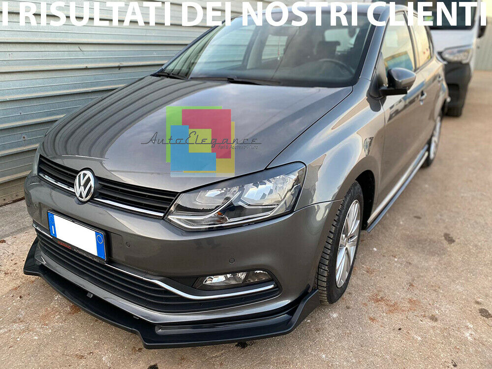0213 VW POLO 6R 6C SPLITTER PARAURTI ANTERIORE NERO LUCIDO LOOK RS AUTOELEGANCERICAMBI