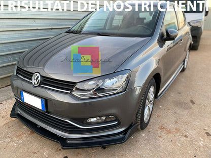 0213 VW POLO 6R 6C SPLITTER PARAURTI ANTERIORE NERO LUCIDO LOOK RS AUTOELEGANCERICAMBI