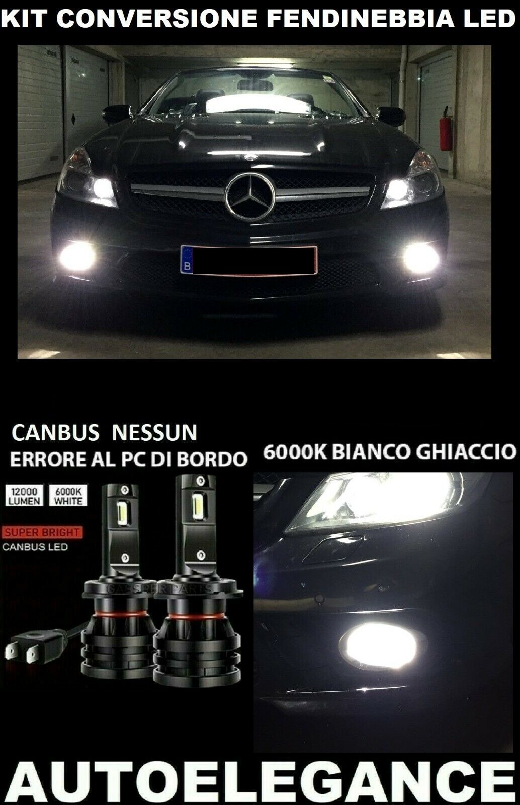 MERCEDES SL R230 FL LED FOG LIGHT KIT 10.000LM CAMBUS 0032