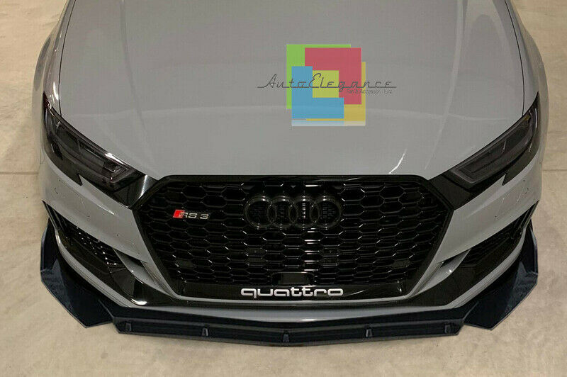 0271 AUDI RS3 8V 2015+ SPLITTER PARAURTI ANTERIORE NERO LUCIDO LOOK RS AUTOELEGANCERICAMBI