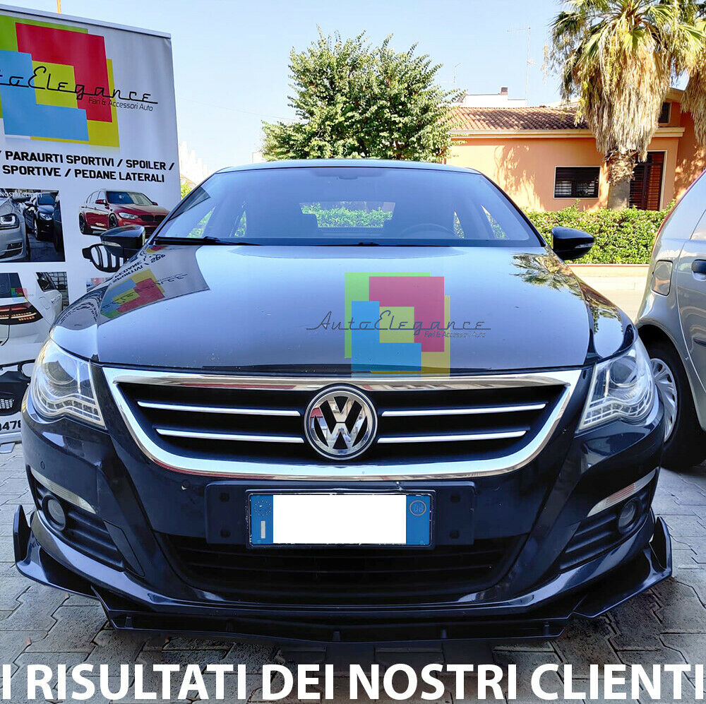 0231 VW PASSAT CC SPLITTER PARAURTI ANTERIORE NERO LUCIDO LOOK RS AUTOELEGANCERICAMBI