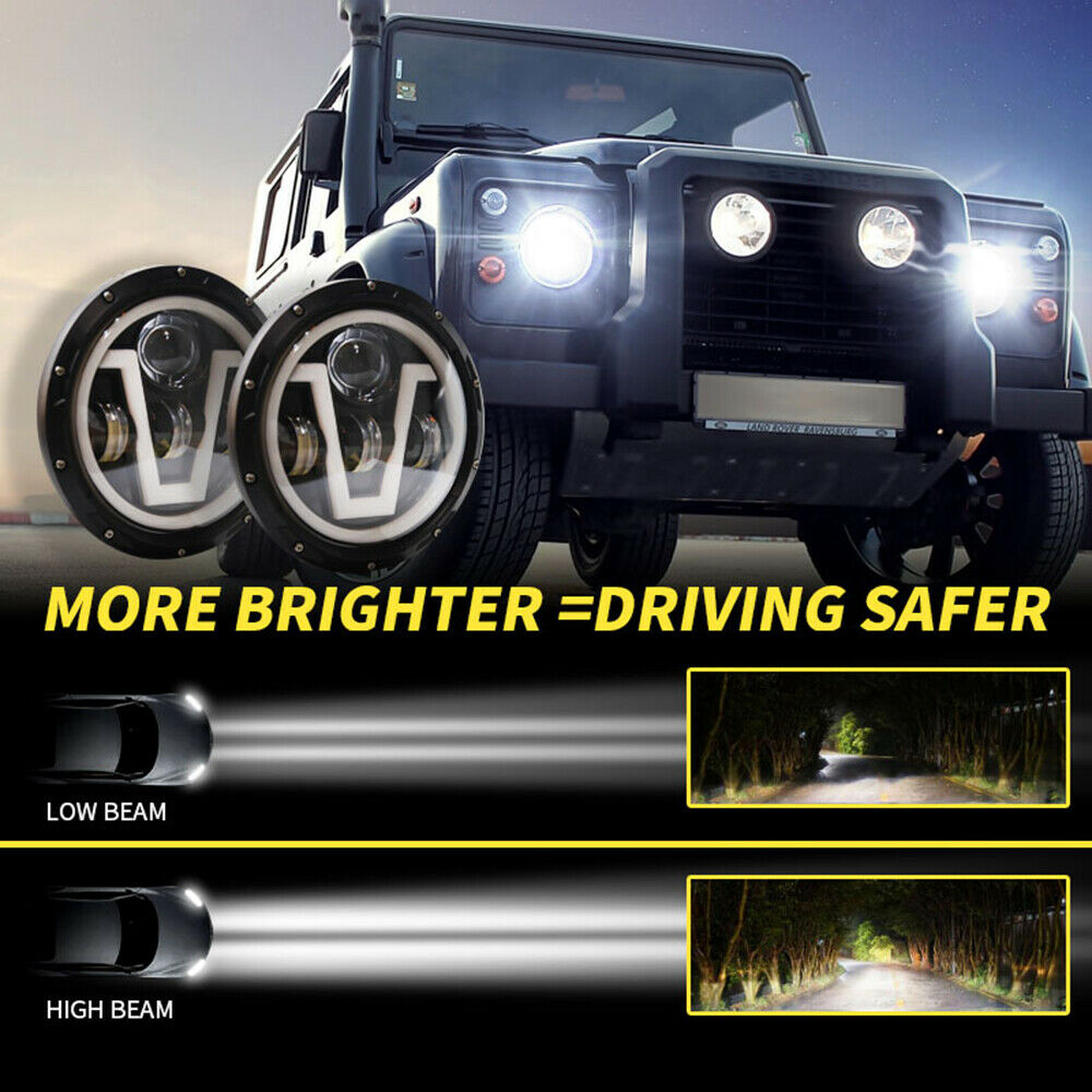 JEEP WRANGLER LJ 1997-2006 FARI ANTERIORI LED CON LUCI DIURNE BIANCO 6000K AV