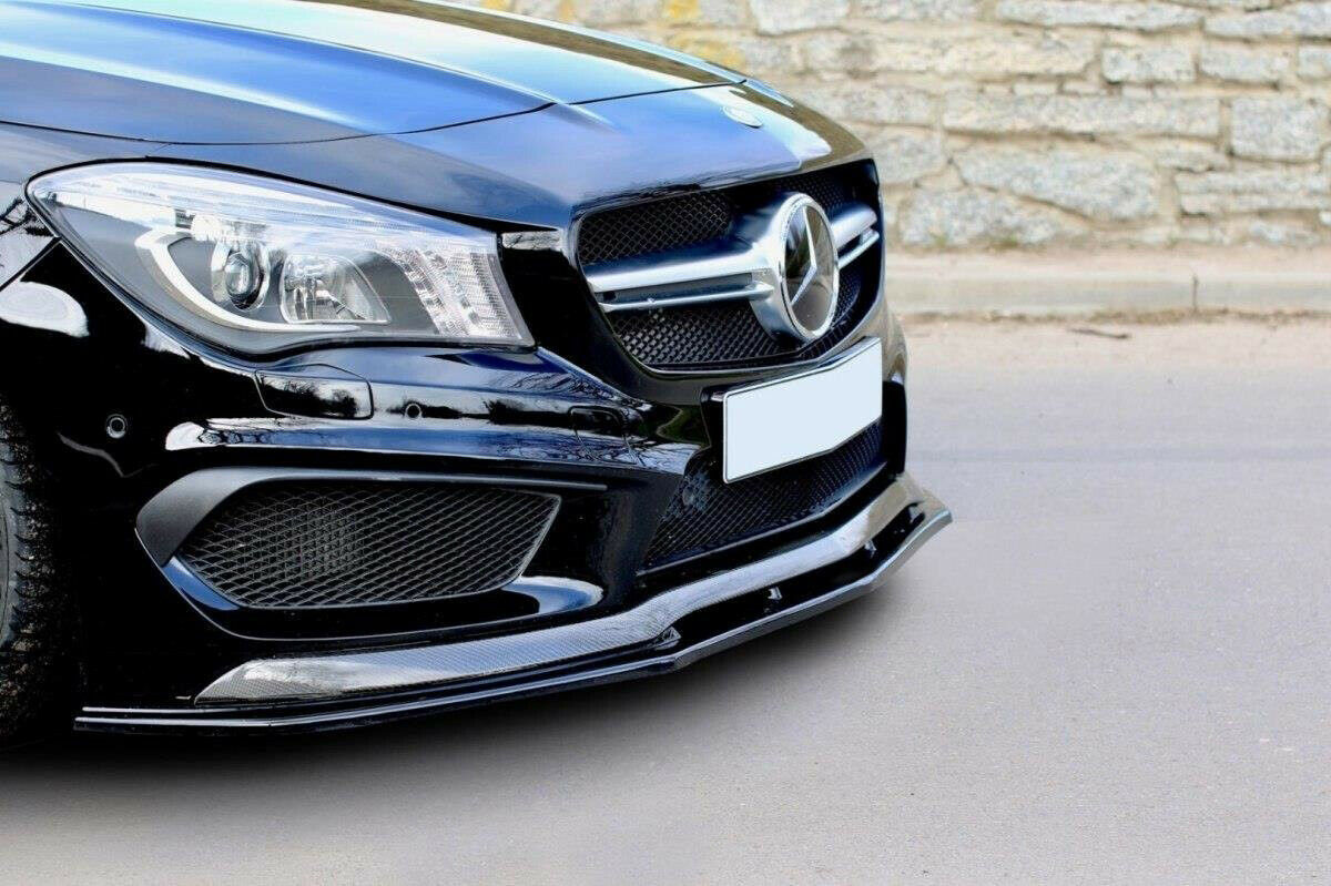 SPLITTER MERCEDES CLA W117 13-16 AMG UNDER FRONT BUMPER GLOSSY BLACK