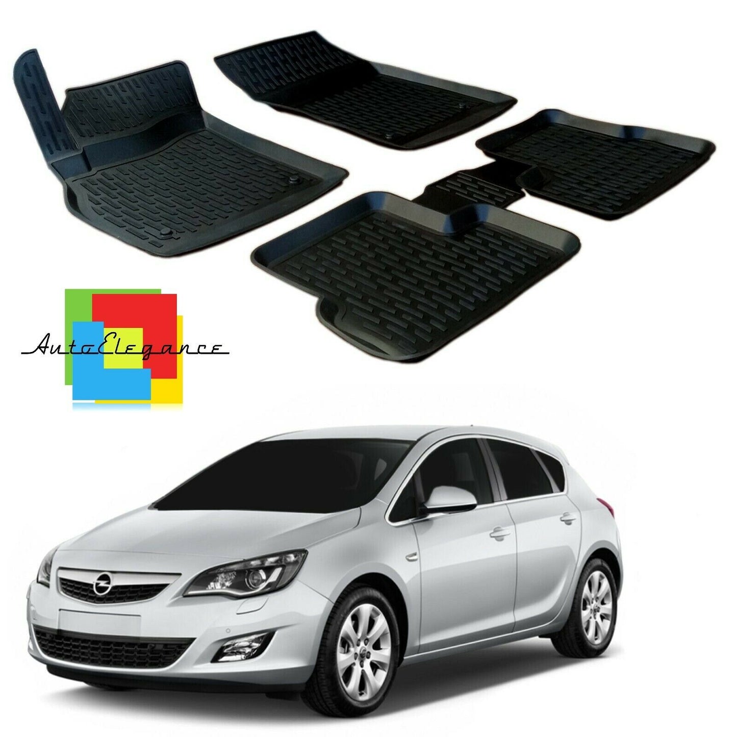 SET OF CAR INTERIOR RUBBER MATS MADE TO MEASURE OPEL ASTRA J 2010-2016 0032