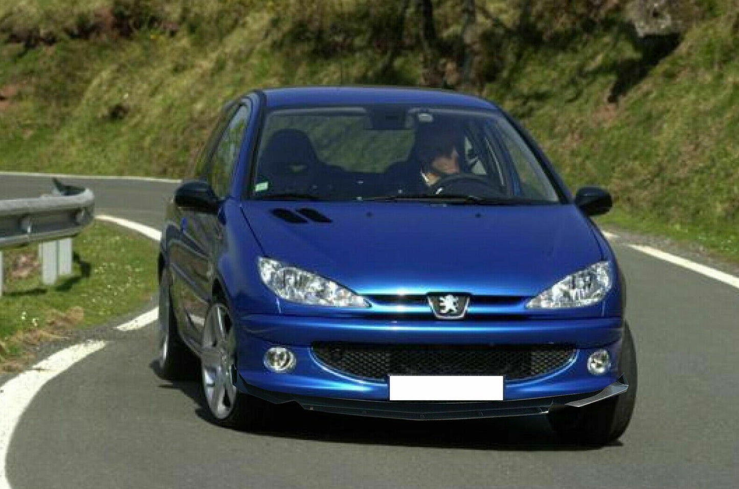 0225 PEUGEOT 206 SPLITTER PARAURTI ANTERIORE NERO LUCIDO LOOK RS AUTOELEGANCERICAMBI
