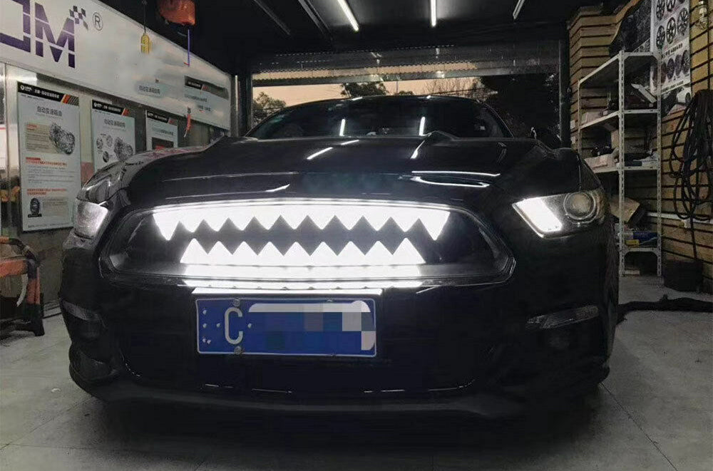 MASCHERINA FORD MUSTANG 2015-2017 GRIGLIA ANTERIORE NERA CON LED