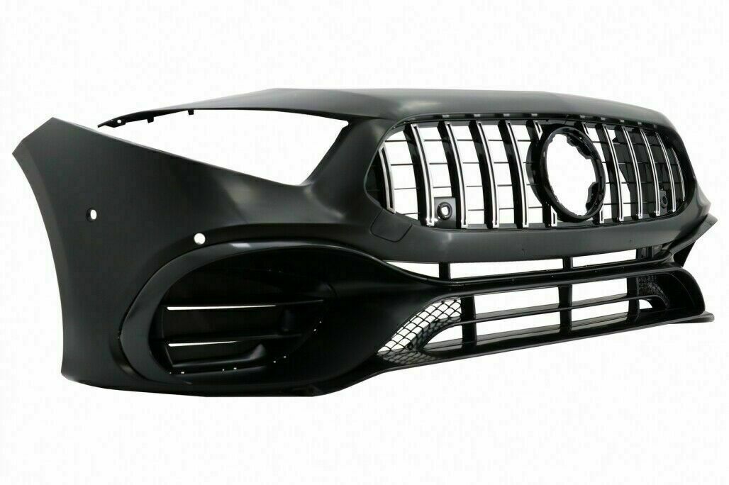 FRONT BUMPER MERCEDES A-CLASS W177 2018+ AMG A45 LOOK WITH SATIN GRILLE
