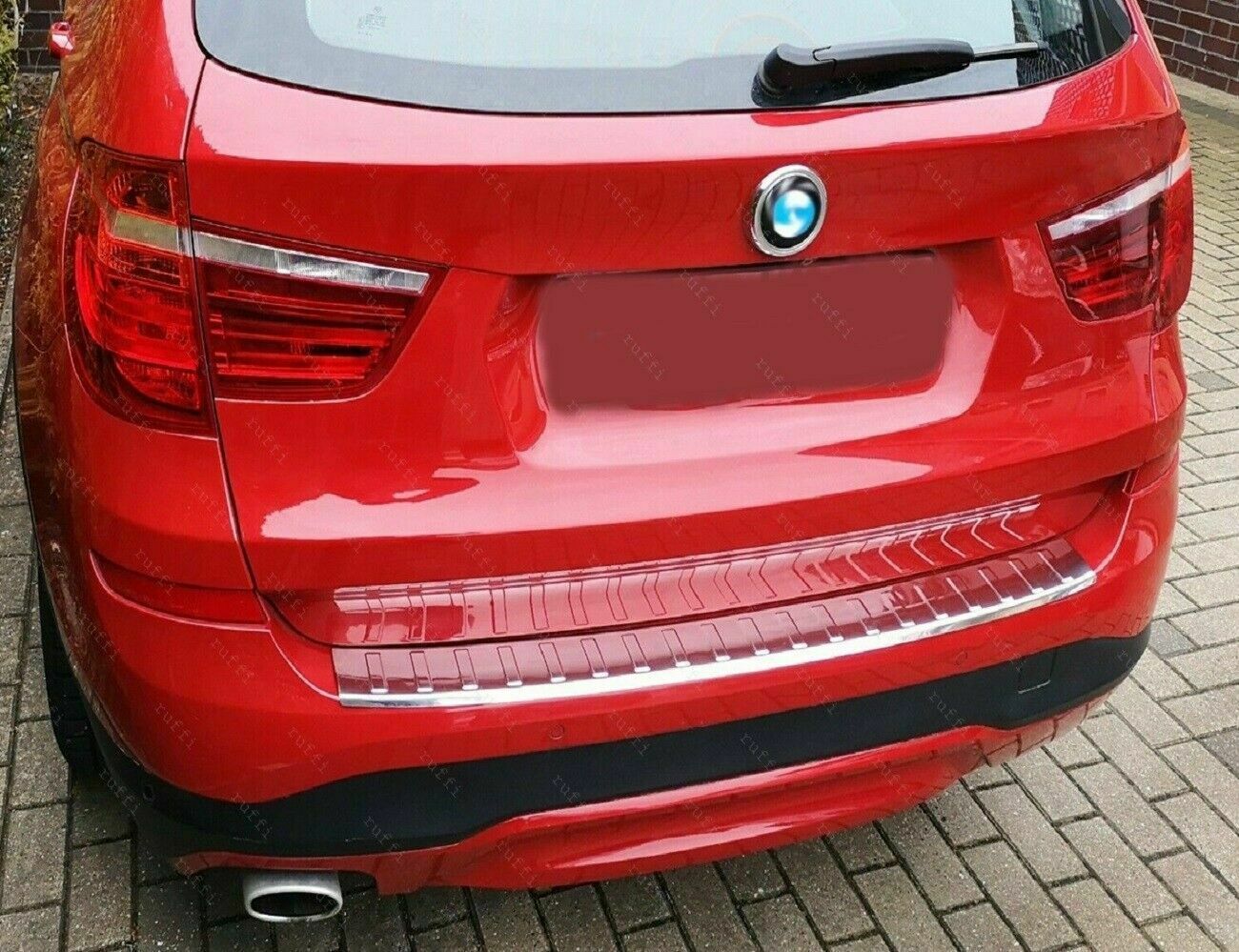 CROMATURA PROTEZIONE PARAURTI POSTERIORE BMW X3 F25 2010-2017 INOX ADESIVO 0032 AUTOELEGANCERICAMBI