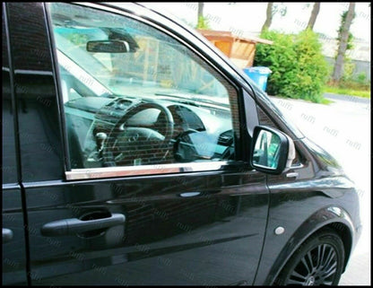 CROMATURA CORNICI FINESTRINI 2PZ MERCEDES VIANO W639 2003-2014 INOX ADESIVO 0032 AUTOELEGANCERICAMBI