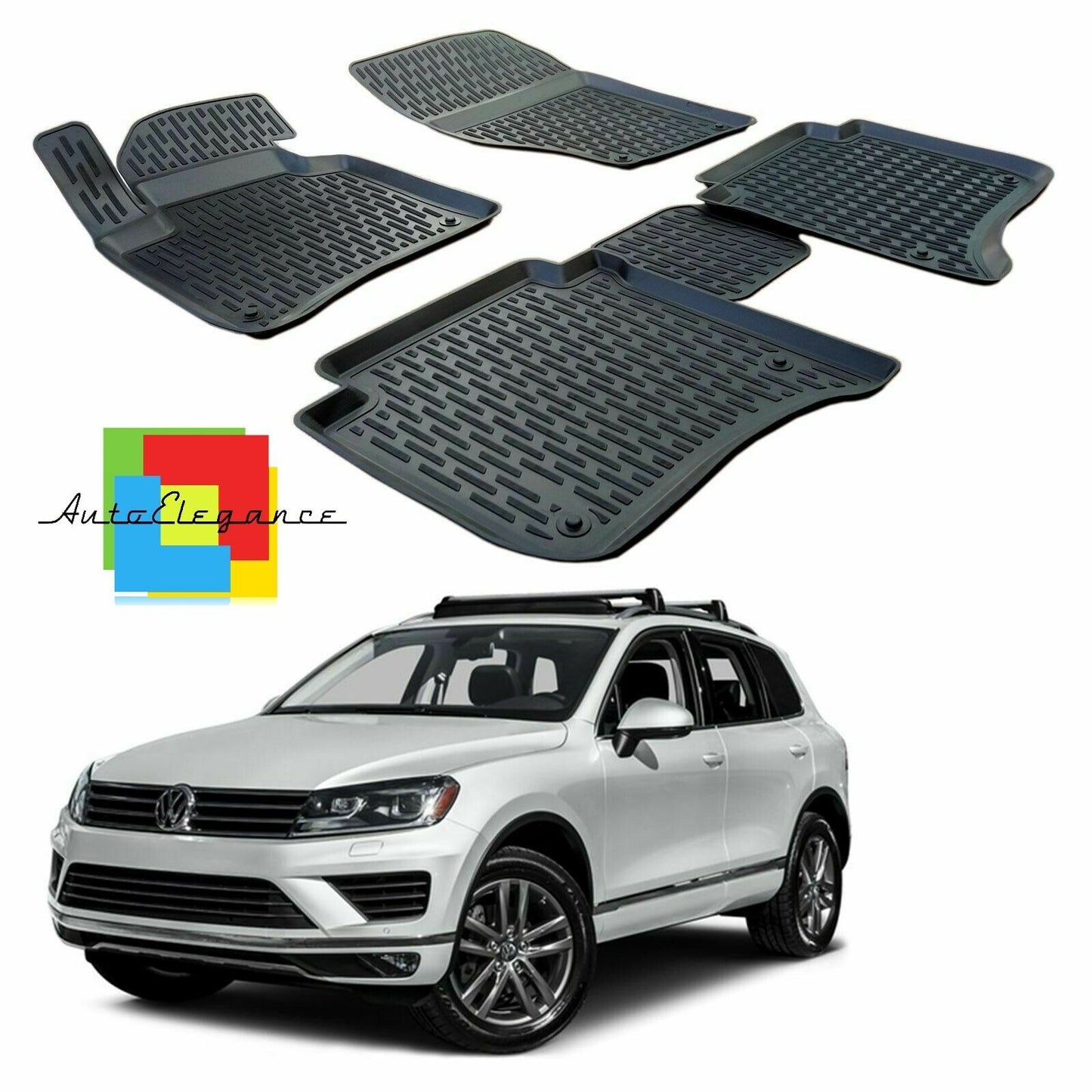 SET OF CUSTOM RUBBER CAR INTERIOR MATS VW TOUAREG 2010-2018 0032
