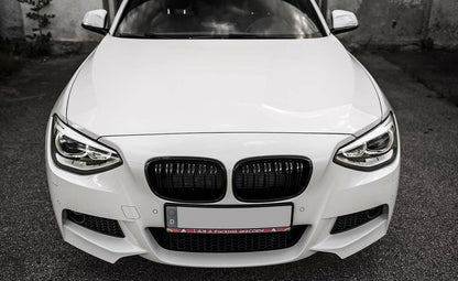 FRONT MUSTACHE GRILLE 1 SERIES F20 F21 2010-2015 M LOOK GLOSSY BLACK DOUBLE KIDNEY NEWS