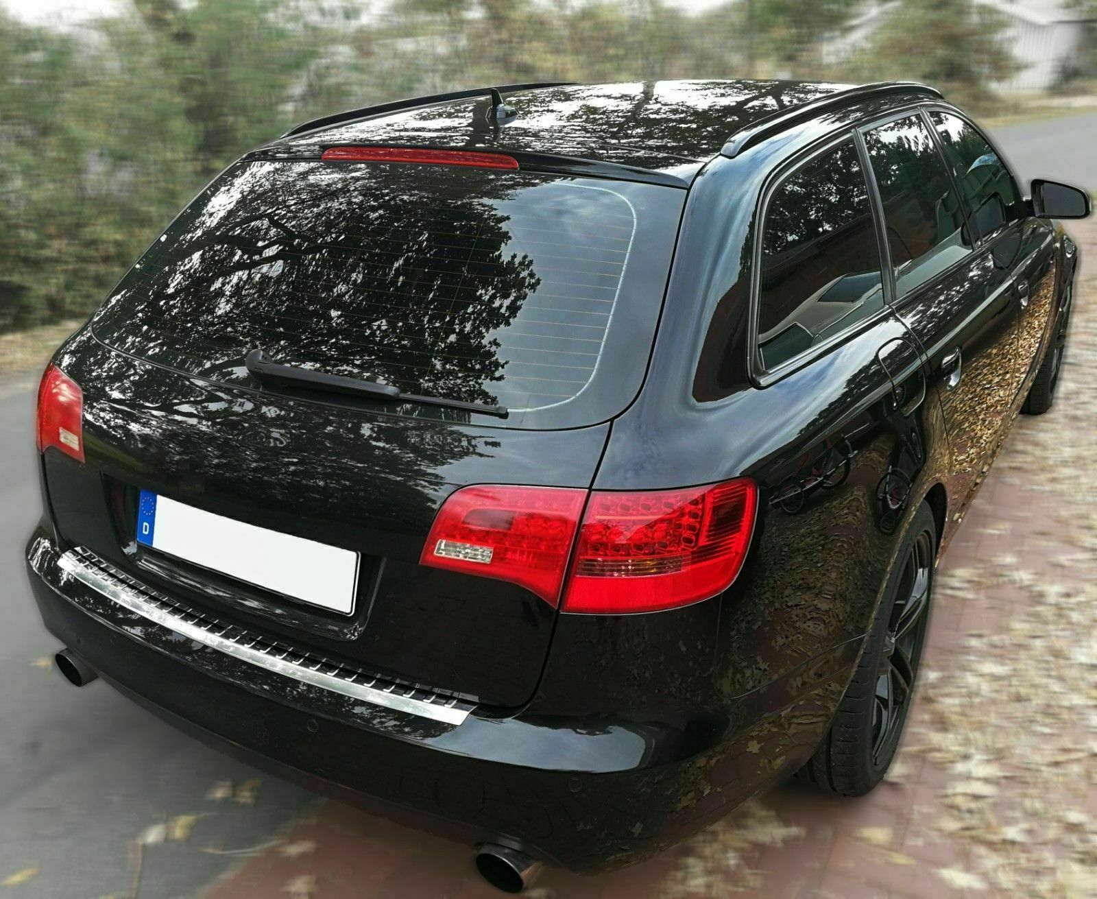 CROMATURA PROTEZIONE PARAURTI POSTERIORE AUDI A6 C6 2005-2011 INOX ADESIVO 0032 AUTOELEGANCERICAMBI