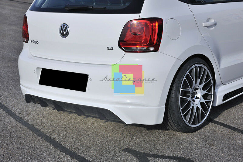 SPOILER SOTTO PARAURTI PER VW POLO 6R 2009-2014 DIFFUSORE POSTERIORE ABS SINGOLO