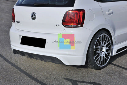 SPOILER SOTTO PARAURTI PER VW POLO 6R 2009-2014 DIFFUSORE POSTERIORE ABS SINGOLO