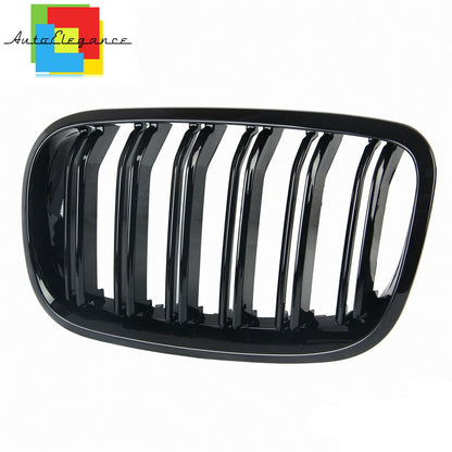 FRONT MUSTACHE GRILLE X5 E70 X6 E71 E72 GLOSSY BLACK LOOK DOUBLE KIDNEY NEWS