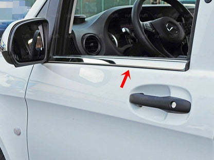 CROMATURA CORNICI FINESTRINI 2PZ MERCEDES VITO W447 2014+ INOX ADESIVO 0032 AUTOELEGANCERICAMBI