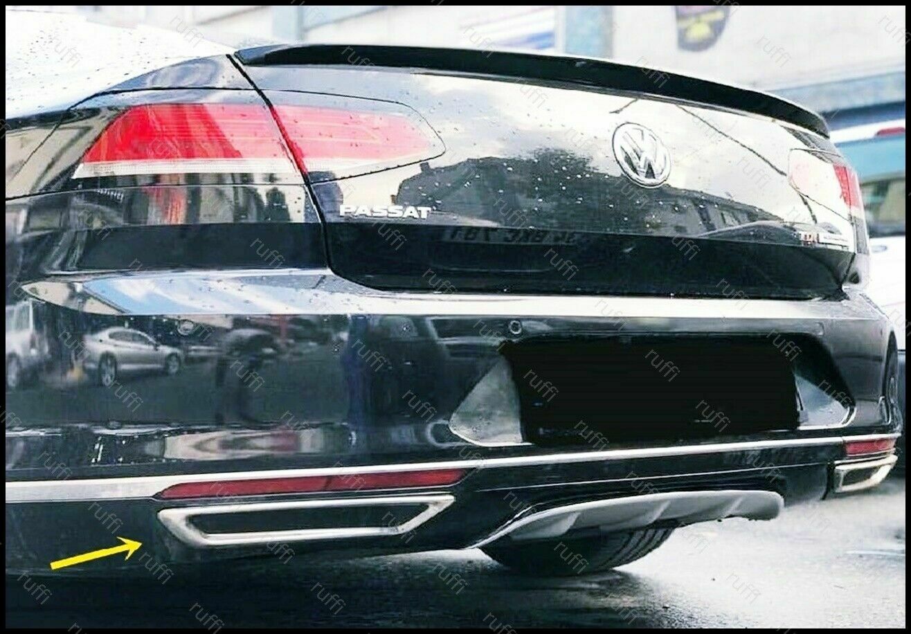 CROMATURA CORNICE DEFLETTORI DI SCARICO VW PASSAT B8 2014+ INOX ADESIVO 0032 AUTOELEGANCERICAMBI