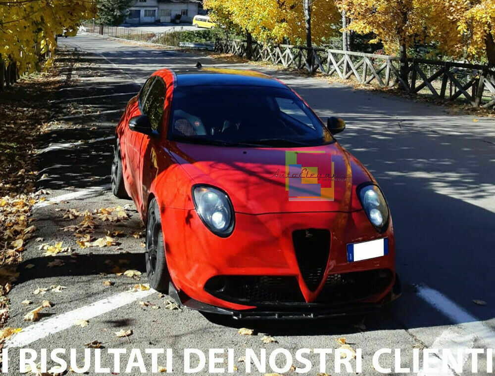 0220 ALFA ROMEO MITO SPLITTER PARAURTI ANTERIORE NERO LUCIDO LOOK RS AUTOELEGANCERICAMBI