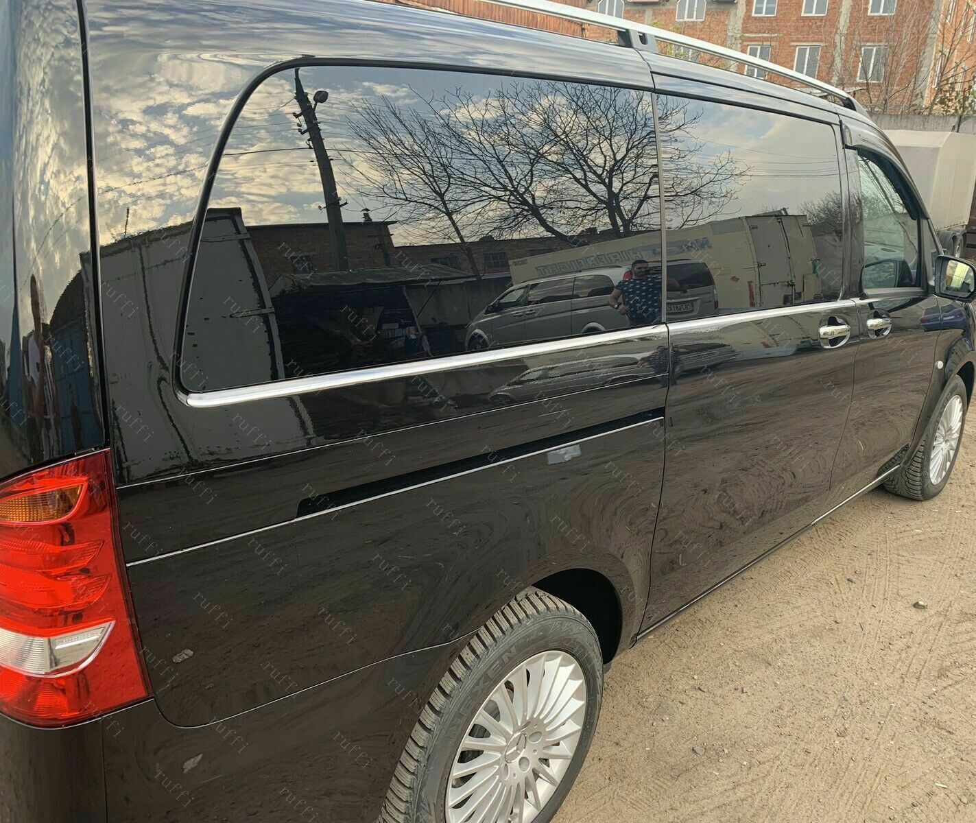 CROMATURA CORNICI FINESTRINI 8PZ MERCEDES VITO W447 2014+ INOX ADESIVO 0032 AUTOELEGANCERICAMBI