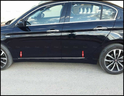 CROMATURA FASCE LATERALI PORTIERE 4PZ FIAT TIPO 2015+ ACCIAIO INOX ADESIVO 0032 AUTOELEGANCERICAMBI