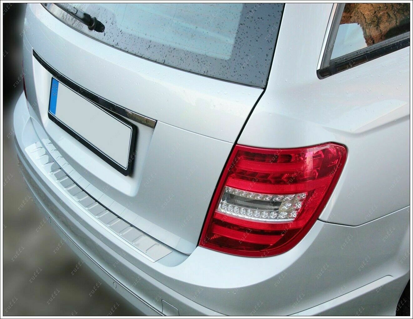 CROMATURA PROTEZIONE PARAURTI POST. MERCEDES C S204 W204 2007+ INOX ADESIVO 0032 AUTOELEGANCERICAMBI