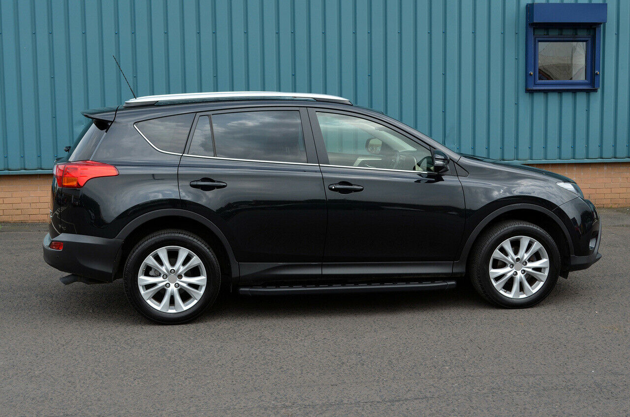 TOYOTA RAV4 RAV-4 2013-2018 PEDANE LATERALI SOTTO PORTA NERE ALLUMINIO